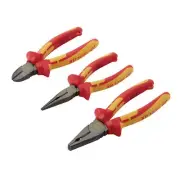Draper XP1000 VDE Pliers Set Tethered 3pc Long Nose Diagonal & Combination 99070