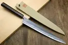 Yoshihiro Kurouchi Black-Forged Blue Steel #2 Stainless Clad Sujihiki Slicer