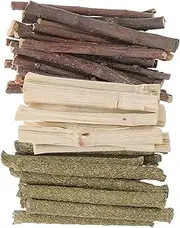 Kisangel 3sets Guinea Pig Chew Toys Apple Branch Teething Sticks for Rabbits Hamsters and Chinchillas Wooden Snack Toys for Health and Digestion