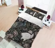3D Peacock Crane A4788 Bed Pillowcases Quilt Duvet Cover Set Queen King Amy