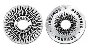 Healing Blessing Ring Charm, Pewter | Courage Strength Comfort | Sun
