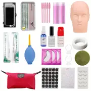19PCS Eyelash Extension Kit Mannequin Head Training False Eye Lashes Grafting OZ