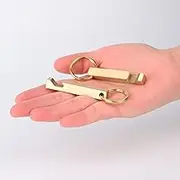 NHDT HN05 Solid Brass Keychain Beer Bottle Opener with Brass Key Rings,Bar Gifts for Men, Husband, Dad, Boyfriend (2PCS)