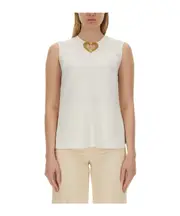 Heart-shaped decal blouse IT40,IT42 White