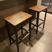 Kitchen Breakfast Bar Stools with Footrest| Bar Stools| Set of 2 Bar Chairs