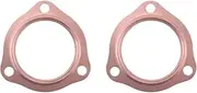 CAE 2.5 Inch Copper Header Collector Gaskets 3 Bolt Pattern Exhaust Gasket Set for SBC BBC 302 350 454 Leak Proof Reusable