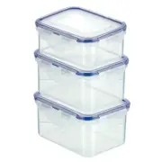 NEW Lock & Lock Rectangular Small Storage Container Set 3pce