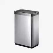 Mirage-X Sensor Can with Liner – 47L / 12.4 Gal Touchless Rectangular Motion Sensor Trash Can with Removable Liner, Brushed Stainless Steel Finish