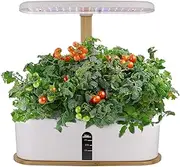 Hydroponics Growing System, 10 Hole Indoor Garden Herb Hydroponics Starter Kit with LED Grow Light, Plant Germination Kit for Home Kitchen Gardening, Women