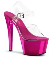 Pleaser Sky-308 Exotic Pole Dancing Shoes, Ankle Strap 7" Heel Platform Sandal.