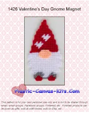 Valentine's Day Gnome Magnet-Plastic Canvas Pattern or Kit