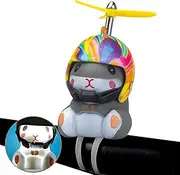 wonuu Duck Bike Bell with Light and Helmet Cute Hamster Bicycle Horn, Dashboard Decoration Hamster Toy Motorcycle Bike Bells Rubber Duck Car Dashboard Decorations