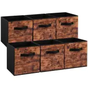 Fabric Storage Cubes, 6 Pack Foldable Storage Bins with Handle, 11.8 Inch Sto...