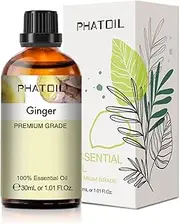 PHATOIL Ginger Essential Oil 30ML, Essential Oils for Diffuser, Humidifier, Aromatherapy, DIY Candle, Soap and Scented Products Making