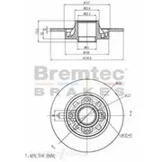 Bremtec Euro-Line GeoZinc Coated Brake Rotor - BDR20310EL