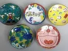 Doraemon Kutaniyaki Small Plate Complete Set of 5 Made in Japan