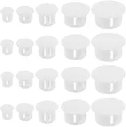 ECSiNG 100Pcs Plastic Hole Plug Replacement Flush Type Hole Plugs Snap Furniture Fencing Post Pipe Insert End Caps Accessories for Cabinets Window Frames White