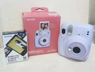FUJIFILM INSTAX MINI 11 INSTANT CAMERA LILAC PURPLE CONTACT SHEET FILM 10 SHEETS