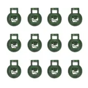 50pcs Plastic Cord Lock Single Hole Toggle Stopper Round Ball Shaped, Dark Green