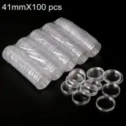 Practical Coin Boxes Round Thickened Transparent 100pcs Commemorative Coins