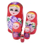 Russian Nesting Dolls for Kids, Wood Matryoshka Doll Stacking Nested Set