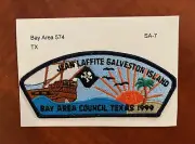 Boy Scout Patch CSP, Bay Area 574, Jean Laffite, 1999, Dk Purple Bdr, SA-7, New