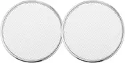 ACROPIX Universal 2" Car Speaker Grills Cover Mesh Round 2 Inch Audio Speaker Subwoofer Guard Protector Case Iron Plating Silver Tone White - Pack of 2