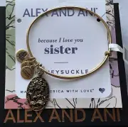 Alex and Ani 'Because I Love You, Sister II' Honeysuckle Charm Bangle