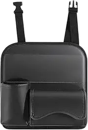 LeoLeozz 2PCS Car Seat Back Storage Bag | Rear Storage Bag Car Accessories - Car Travel Accessories, Chic Seat Storage Travel Bag With Multiple Pockets For Snacks Toys (Black)