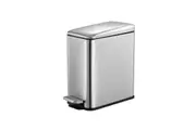 Small Garbage Can Rubbish Pedal Bin Recycling Trash Waste Stainless Steel Rectangular Trashcan Soft Closing Kitchen House Indoor 5L