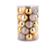 C241 34PCS 4cm Golden Christmas Ball Set Christmas Holiday Ornament Christmas Tree Decoration Ball Celebration Special-shaped Ball