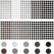 540pcs Screw Hole Stickers, Waterproof 21mm Wood Texture Screw Hole Covers Caps to Beautify Grey Oak Wooden Furniture, White Light to Dark Grey Black, 10Colors