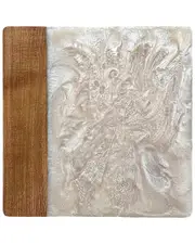 Tiramisu Ivory Resin & Wood Cheese Board