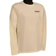 Oakley Thruster Long Sleeve Tee Mens Size 2XL XXL Bone White Cream Logo T-Shirt