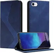 Compatible with iPhone 6S Plus/6 Plus Case (5.5 Inch), PU Leather Flip Mobile Phone Case Folding Wallet Magnetic Case Mobile Phone Flip Case Protective Case Holster (Blue)