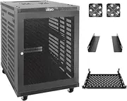 Tecmojo 15U Wall Mount Rack, 23.6 Inch Depth, Holds Up to 176 Lbs, Enclosed Kit for 19 Inch Network, Server and AV Gear, Mesh Door (Elite Collection)