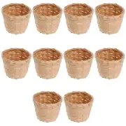 Angoily 10PCS Mini Woven Baskets for Treats and Decor Khaki Round 7.5x7.5x6cm