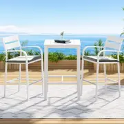 2 Seater Gardeon 3PCS Outdoor Bar Set Table and Stools Bistro Set Dining Chairs Patio Aluminium