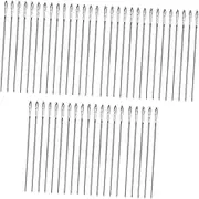 yuksok 50Pcs Hand Sewing Needle Large Eyes Embroidery Needle Tailor Sewing Sharp Needle for Handsewing Repairing Wallet Sofa Mats, Straight 6.1cmx2mm