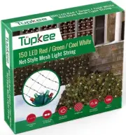 Tupkee Christmas Light Net - 4x6 - Red Green & Cool White Mesh Blanket Lights