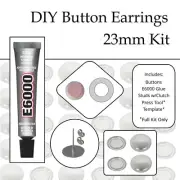 48 Earring Kit Mix Self Cover Button 24pcs ea 19 & 23mm Earrings DIY KIT 24 Pair