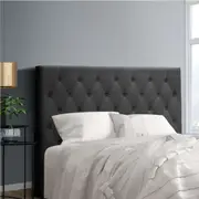 3 Models Artiss Bed Head Headboard Double/Queen/King/KS Size Fabric - Charcoal/Grey Cappi-Double-Charcoal Fabric
