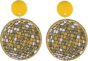 [TETING GINING] Colorful 70s 80s Retro Disco Shape Resin Dangle Earrings for Women Jewelry