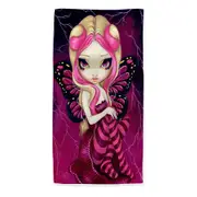 Pink Lightning Storm Clouds Blond Fairy Microfiber Beach Towel