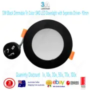 13W Black Dimmable Tri Color LED Downlight Kit 1x10x30x,50x70x100x)3A Lighting