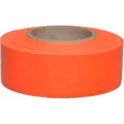 Presco Solid-Color Roll Flagging, PresGlo, Texas, 1 3/16" x 150', Orange Glo,