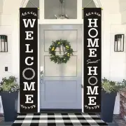 Welcome Decorations Porch Banner Home Sweet Home Decor Wall Hanging Banner Do...