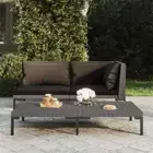 Garden Coffee Table Dark Grey Half Round Poly Rattan vidaXL