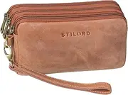 [STILORD] Kenneth' Men's Handbag Leather Small Vintage Travel Organiser XXL Wrist Bag Men's Handbag Small