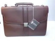 NEW Michael Scott Brown Leather Shoulder Attache Bag